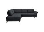 Valnatura Ecksofa , Schwarz , Textil , Ottomane links, L-Form , 288x233 cm , Bettkasten erhältlich, Stoffauswahl, seitenverkehrt erhältlich, Bettfunktion erhältlich, Hocker erhältlich, Rücken echt , Wohnzimmer, Sofas & Couches, Wohnlandschaften, Ecksofas