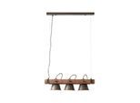 BRILLIANT Lampe Plow Pendelleuchte 3flg schwarz stahl/holz 3x A60, E27, 10W, geeignet für Normallampen (nicht enthalten) Köpfe schwenkbar