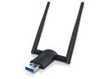 Aplic WLAN-Stick, WIFI Dongle USB 3.0, 1200 MBit/s Dual Band 2,4 + 5 Ghz externe Antennen