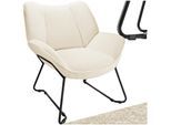 tectake® Sessel, gepolstert, mit Bouclé-Bezug, schlankes Stahlgestell mit Pulverbeschichtung, 73 x 72 x 81 cm