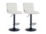 CLP Barhocker 2er Set höhenverstellbar mit Lehne Peru, Barstühle gepolstert Samtbezug, Tresenstühle mit Metallgestell drehbar