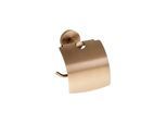 Brillantbad BAMBER Papierrollenhalter mit Deckel Messing Gold Kupfer matt 140x155x80 mm für Bad & WC >> zum Bohren oder Kleben*