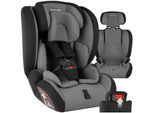 tectake® Autositz, i-Size Zulassung, mit Seitenaufprallschutz, längenverstellbarer 5-Punkt-Gurt, höhenverstellbare Kopfstütze, von 76 bis 150 cm, Belastbarkeit 36 kg