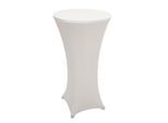 Set Stehtisch + Stehtischhusse MCW-J30, Bistrotisch Tischhusse, klappbar höhenverstellbar Ø 60cm ~ Husse creme-beige