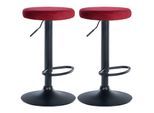 CLP 2er Set Barhocker Ponte Samt I Drehbarer Thekenhocker I Höhenverstellbarer Hocker I Küchenhocker mit Metallgestell