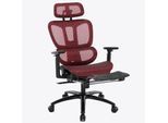 Bürostuhl in moderner Mesh-Optik mit Fußstütze ergonomischer Drehstuhl mit Nacken und Lordosenstütze - Gamingstuhl mit atmungsaktiver Netzrückenlehne und Wippfunktion