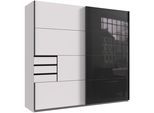Wimex Schwebetürenschrank »Leonberg, Kleiderschrank mit 3 Schubladen«, mit graphitfb.Glasfront, 225cm breit, 208cm hoch
