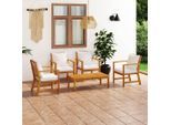 vidaXL 5-tlg. Garten-Lounge-Set mit Auflagen Massivholz Akazie