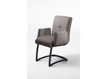 exxpo - sofa fashion Freischwinger »Affogato mit komfortablen Armlehnen«, Kunstleder SOFTLUX®, attraktiven Kreuznaht in der...