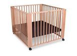 tiSsi Laufgitter , Holz , Buche , massiv , 93x100x75 cm , Made in Europe , gepolsterter Boden, höhenverstellbar, zusammenklappbar , Baby & Kindermöbel, Babyzimmer, Laufgitter
