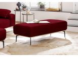 Polsterhocker W.SCHILLIG "run", rot (merlot w82), B:150cm H:46cm T:60cm, Flachgewebe W82 Q2 (74% Polyacryl, 26% Polyester), Hocker, Polsterhocker, mit Holzsockel, Füße in Schwarz pulverbeschichtet, Breite 150 cm
