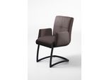 exxpo - sofa fashion Freischwinger »Affogato mit komfortablen Armlehnen«, Kunstleder SOFTLUX®, attraktiven Kreuznaht in der Rückenlehne