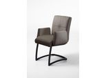 exxpo - sofa fashion Freischwinger »Affogato mit komfortablen Armlehnen«, Kunstleder SOFTLUX®, attraktiven Kreuznaht in der Rückenlehne