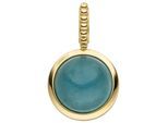 Kettenanhänger JOBO, gelb (gelbgold 375), Schmuckanhänger, Damen, Gelbgold 375, Kettenanhänger, 375 Gold mit Chalcedon blau rund