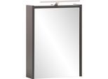 Spiegelschrank SCHILDMEYER "Katta, Breite 43 cm, 1-türig", grau (anthrazit), B:43,5cm H:64cm T:16cm, FSC-zertifizierter Holzwerkstoff, Schränke, Spiegelschrank, Mit LED-Beleuchtung und Steckdosenbox