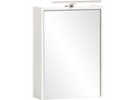Spiegelschrank SCHILDMEYER "Katta, Breite 43 cm, 1-türig", weiß (mattweiß), B:43,5cm H:64cm T:16cm, FSC-zertifizierter Holzwerkstoff, Schränke, Spiegelschrank, Mit LED-Beleuchtung und Steckdosenbox