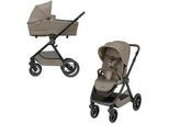 Maxi-Cosi Kombikinderwagen , Graubraun , Textil , 58x110x95.5 cm , EN 1888 , Federung, für Babyschale geeignet, Griff in Lederoptik, Sitz umsetzbar , Baby on Tour, Kinderwagen, Kombikinderwagen