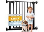 KIDIZ® Schutzgitter für Treppen Tür, Auto Close Kindertreppengitter ohne Bohren 90° Stop, Absperr Türschutzgitter, schwenkbare Trennwand, Treppenschutzgitter, Klemmen