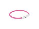 Trixie Flash Light Ring USB Illuminated Dog Safety Collar Pink Size XS-S 7mm 35cm