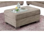 Hocker DOMO COLLECTION "Amando", braun (braun, beige), B:85cm H:40cm T:61cm, PRIMABELLE-Microfaser aus 100% Polyester, ;SOFTLUX-Kunstleder;Strukturstoff aus 90% Polyester, 10% Polyacryl;NaturLEDER - echtes Rindsleder in Sitz und Rücken, Korpus im passenden SOFTLUX-Kunstleder., Hocker, Polsterhocker