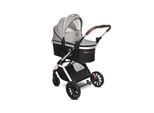 Lorelli Kinderwagen 2 in 1 Glory mit Adapter, Babywanne, umkehrbarer Sportsitz grau