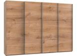 Schwebetürenschrank WIMEX "Level by fresh to go", braun (plankeneichefarben), B:300cm H:216cm T:65cm, Schränke, Schwebetürenschrank, mit Synchronöffnung