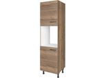Herdumbauschrank NOBILIA "Structura", Ausrichtung wählbar, mit zwei zusätzlichen Türen", braun (front und korpus: eiche havanna nachbildung), B:60cm H:216,6cm T:58,3cm, Schränke, Herdumbauschrank, vormontiert, Breite/Höhe: 60/167,8 cm