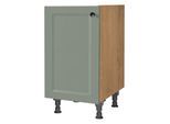 Spülenschrank NOBILIA "Cascada", Ausrichtung wählbar, vormontiert, in den Breiten", grün (front: lacklaminat schilf, korpus: eiche sierra nachbildung), B:45cm H:87cm T:58,3cm, Schränke, Spülenschrank, 45 und 60 cm, mit höhenverstellbaren Sockelfüßen