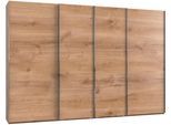 Schwebetürenschrank WIMEX "Level by fresh to go", braun (plankeneichefarben), B:350cm H:216cm T:65cm, Schränke, Schwebetürenschrank, mit Synchronöffnung