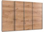 Schwebetürenschrank WIMEX "Level by fresh to go", weiß (weiß, plankeneichefarben), B:350cm H:236cm T:65cm, Schränke, Schwebetürenschrank, mit Synchronöffnung