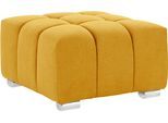 Hocker EXXPO - SOFA FASHION "Elias hochwertig und elegant, mit tollem Sitzkomfort", gelb (mustard), B:71cm H:42cm T:71cm, Struktur (100% Polyester);Webvelours (100% Polyester), Hocker, Polsterhocker