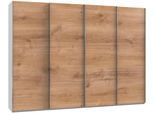 Schwebetürenschrank WIMEX "Level by fresh to go", weiß (weiß, plankeneichefarben), B:300cm H:216cm T:65cm, Schränke, Schwebetürenschrank, mit Synchronöffnung