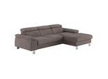 Livetastic Ecksofa , Dunkelgrau , Textil , Ottomane rechts, L-Form , 244x166 cm , Made in Eu , seitenverkehrt erhältlich, Schlafen auf Sitzhöhe, Rücken echt, Armteil links, Armteil rechts , Wohnzimmer, Sofas & Couches, Wohnlandschaften, Ecksofas mit Schlaffunktion