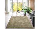 Teppich GINO FALCONE "Corduletta UNI", grün, B:180cm H:10mm L:280cm, Polypropylen, Teppiche, Teppich, Kurzflor, meliert, moderne Cord Struktur, mit Fransen