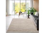Teppich GINO FALCONE "Corduletta UNI", beige, B:240cm H:10mm L:290cm, Polypropylen, Teppiche, Teppich, Kurzflor, meliert, moderne Cord Struktur, mit Fransen