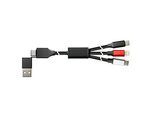 USB Ladekabel Good Connections PYTHON® Serie, 6-in-1, USB-A + USB-C an USB-C/USB Micro B/Lightning, 3 A, Textilmantel, Länge 1,2 m, schwarz