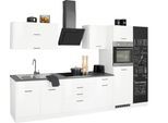 Küchenzeile KOCHSTATION "KS-Trier", weiß (küche: weiß, korpus: weiß, arbeitsplatte: anthrazit), B:340cm T:60cm, Komplettküchen-Sets, Küchenzeile, ohne E-Geräte, Breite 340 cm
