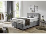 Boxspringbett "Sapporo", grau, L:210cm, WESTFALIA SCHLAFKOMFORT, Komplettbetten, Boxspringbett, Inkl. Zierkissen, wählbar in H2, H3 & H4