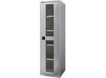 Schäfer Shop Genius Flügeltürenschrank FS, Stahl, Sichtfenster, Lüftungslöcher, B 545 x T 620 x H 1950 mm, 5 OH, Weissalu/Weissalu, bis 250 kg