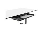 Laptopschublade für die Montage unter Schreibtischen, abschliessbar, kugelgelagert, Kabelführung, B 721 x T 316 x H 37/71 mm, Metall, schwarz