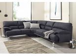 Ecksofa TRENDMANUFAKTUR "Cecilia II, in italienischen Design, bequem, hoher Sitzkomfort, L-Form", grau (grafit), B:280cm H:87cm T:240cm, Microfaser Vintage (100% Polyester);Struktur (100% Polyester);Struktur fein (100% Polyester), Sofas, Ecksofa, extrabreite Armlehnen für noch mehr Sitzkomfort