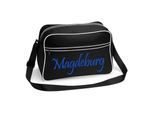 multifanshop Retrotasche - Magdeburg - Schriftzug - Druck blau - Tasche