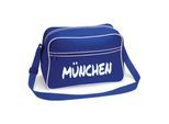 multifanshop Retrotasche - München blau - Textmarker - Druck weiß - Tasche