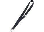 Textilband Durable ECO, für Ausweishalter/Namensschilder, Karabinerhaken, Sicherheitsverschluss, L 440 x B 20 mm, Textil aus Bambusfasern, schwarz, 10 Stück