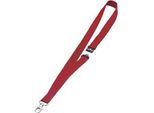 Textilband Durable, für Ausweishalter/Namensschilder, Karabinerhaken, Sicherheitsverschluss, L 440 x B 20 mm, Textil, rot, 10 Stück