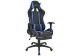 vidaXL Neigbarer Racing-Bürostuhl mit Fußstütze Blau