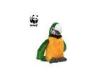 WWF - Plüschtier - Grüngelber Ara Papagei (mit Sound, 14cm) lebensecht Kuscheltier Stofftier