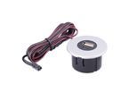 Einbau USB-Hub 2 in 1 Silbergrau USB und USB-C, silbergrau, Steckdose für Smartphone, Tablet, E-Reader Möbeleinbau 12V silbergrau