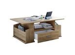 Mid.you Couchtisch , Eichefarben , Kunststoff , 1 Schubladen , rechteckig , Wange , 52x44x110 cm , offenes Fach , Wohnzimmer, Wohnzimmertische, Couchtische, Couchtische mit Stauraum