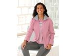 Fleecejacke CASUAL LOOKS, Damen, Gr. 52, rosa (altrosa), 100% Polyester, gemustert, mehrfarbig, unifarben, Jacken Fleecejacke